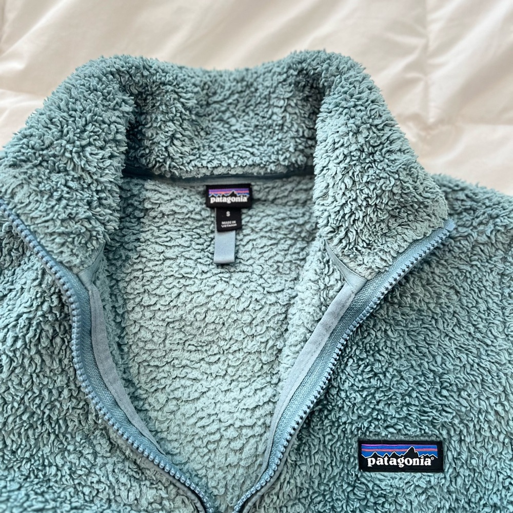 W SMALL Patagonia Teal Sherpa Fleece Pullover
